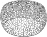 Priya Contemporary Aluminum Coffee Table with Intricate Design for a Stunning Living Room Accent