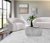 Priya Contemporary Aluminum Coffee Table with Intricate Design for a Stunning Living Room Accent