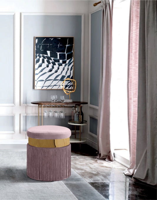 Yasmine Velvet Ottoman | Stool