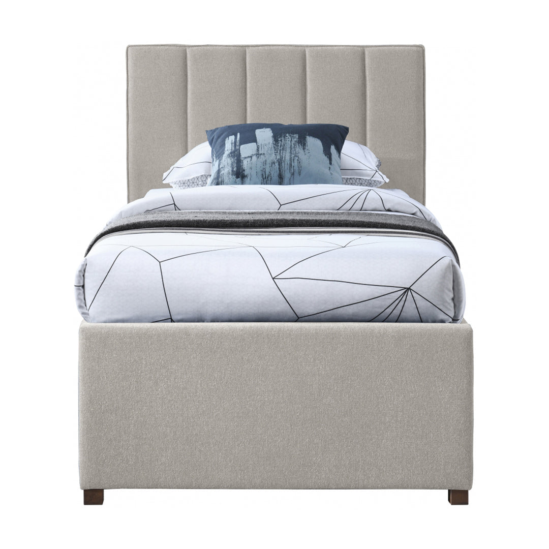 Harper Linen Textured Fabric Trundle Bed