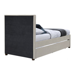 Harper Linen Textured Fabric Trundle Bed