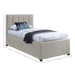 Harper Linen Textured Fabric Trundle Bed