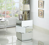 Haven Mirrored Modern End Table - Geometric Triple-Stacked Design for Contemporary Living Spaces