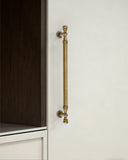 DESIGN2288 Antique Brass Cabinet Pulls | Modern Retro Ball-Top Handles for Kitchen Cabinets, 7.5"