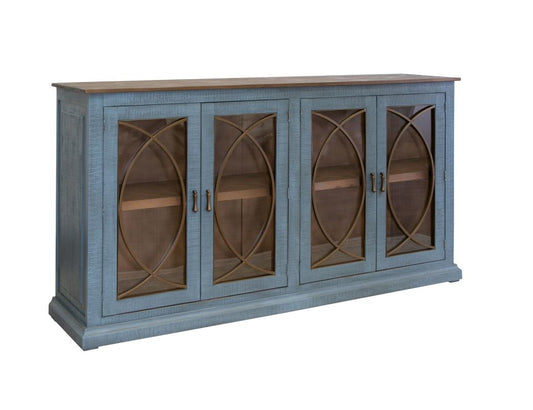 4 Door Console - Solid Pine Wood Accent Table | Marlin