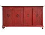 4 Doors Capri Console - Rustic Hand-Distressed Wood Furniture