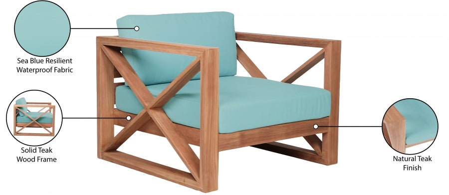 Anguilla Water Resistant Fabric Outdoor Accent Chair