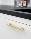 DESIGN2304 Brushed Satin Nickel Cabinet Pulls | Modern Retro Reeded Bar Handles for Kitchen Drawers,  5"