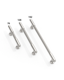 DESIGN2304 Brushed Satin Nickel Cabinet Pulls | Modern Retro Reeded Bar Handles for Kitchen Drawers,  5"