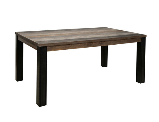 65" Loft Brown Pine Wood Table with Hand-Forged Iron Hardware