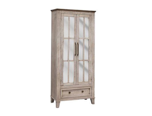 1 Drawer 2 Glass Doors Cabinet | Sahara Mango Wood Collection