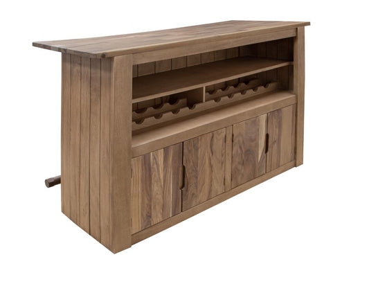 4 Door Parota Wooden Bar - Elegant Furniture for Home Bar