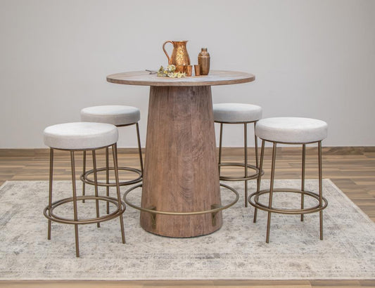 Upholstered Barstool 24" Wooden Frame Metal Base | Modern Chair