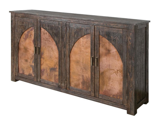 4 Copper-Paneled Door Console - Rustic Blackburn Design
