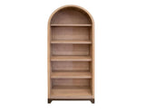 5 Shelf Natural Parota Bookcase - Elegant Storage Furniture