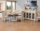 4 Glass Doors 3 Drawers Console - Solid Pine Wood Bonanza
