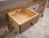 1 Drawer Chairside Table - Rustic Antique Multicolor Pine