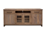Natural Parota TV Stand - 2 Drawer 2 Door Glass TV Console