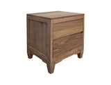 2 Drawer Parota Wood Nightstand - Elegant Bedroom Furniture