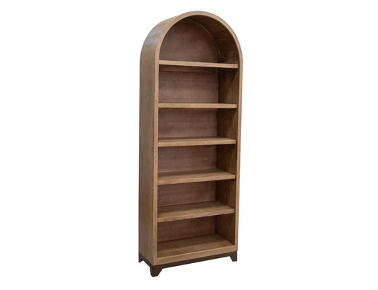 6 Shelf Natural Parota Bookcase - Elegant Storage Solution