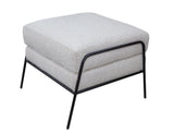 Wooden Frame Ottoman with Metal Base - Stylish & Comfortable