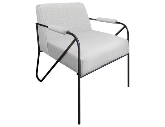 Lotus Armchair - Wooden Frame & Metal Base Comfort Chair
