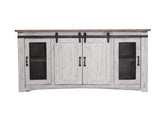 4 Door 70" TV Stand - Pueblo White Solid Pine Wood