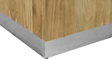 Acacia End Table with Rich Wood Grain and Gold Metal Base for a Modern Contemporary Look