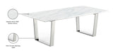 Carlton Contemporary Chrome Coffee Table with Genuine Marble Veneer Top for Modern Living Rooms