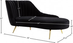 Margo Velvet Chaise Lounge