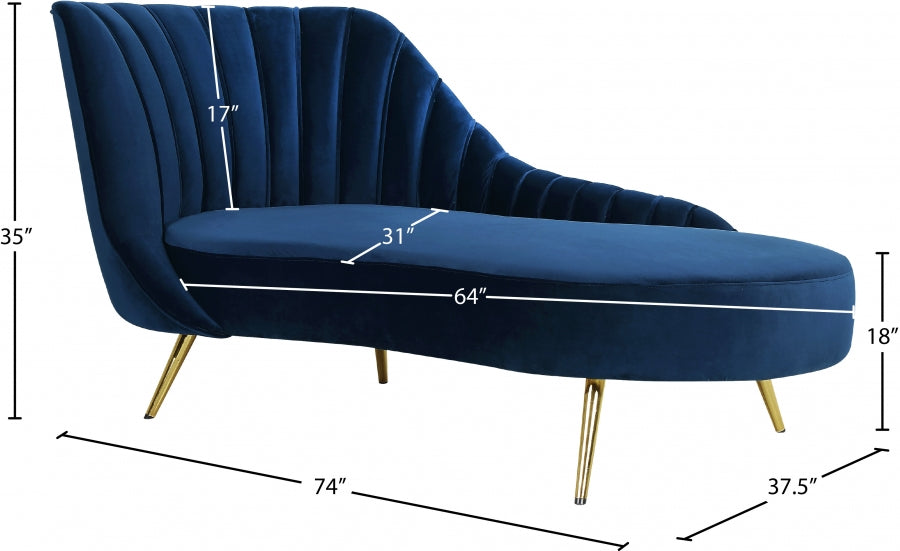 Margo Velvet Chaise Lounge