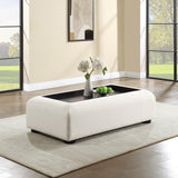 Diana Cream Coffee Table - Elegant Art Deco Design with Textured Fabric for Modern Living Spaces