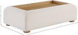 Diana Cream Coffee Table - Elegant Art Deco Design with Textured Fabric for Modern Living Spaces