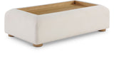 Diana Cream Coffee Table - Elegant Art Deco Design with Textured Fabric for Modern Living Spaces