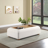 Diana Cream Coffee Table - Elegant Art Deco Design with Textured Fabric for Modern Living Spaces