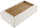 Diana Cream Coffee Table - Elegant Art Deco Design with Textured Fabric for Modern Living Spaces