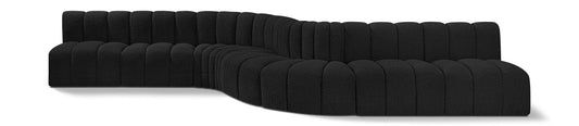 Arc - Boucle Fabric 8 Piece Curved Modular Sofa