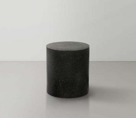 Terrazo End Table - Modern Iron Design with Speckled Surface for Stylish Home or Office Decor