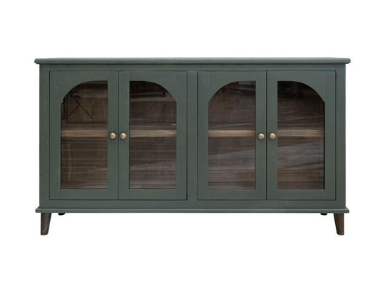 4 Glass Doors Console | Mid-Century Modern Genova Wood Console