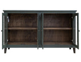 4 Glass Doors Console | Mid-Century Modern Genova Wood Console