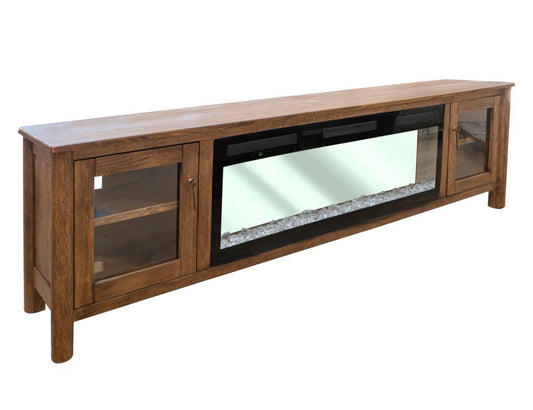 Olimpia Electric Fireplace TV Stand | Mango Wood Design