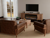 Natural Parota 93" Electric Fireplace TV Stand - Elegant Design
