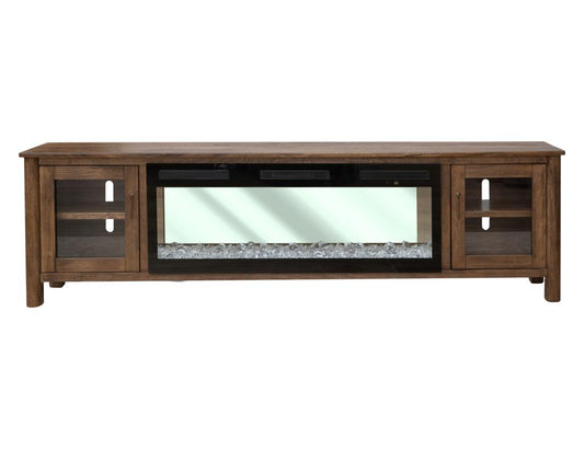 Olimpia Electric Fireplace TV Stand | Mango Wood Design