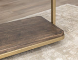 Metal Base Sofa Table | Modern Mango Wood & Gold Finish Design