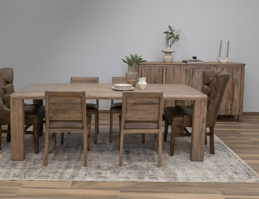 Xel Ha Wooden Chair - Sustainable Mango Wood with Faux Leather