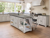 3 Drawer 2 Door Wood Kitchen Island | Farmhouse Chic Stone Collection