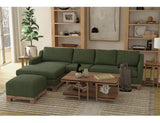 Wooden Frame Ottoman with Block Feet | Samba Collection