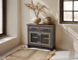 2 Drawer 2 Doors Server | Loft Brown Pine Wood Collection