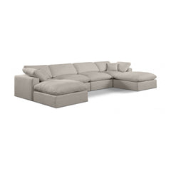 Comfy Linen Textured Fabric Sectional