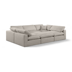 Comfy Linen Textured Fabric Sectional